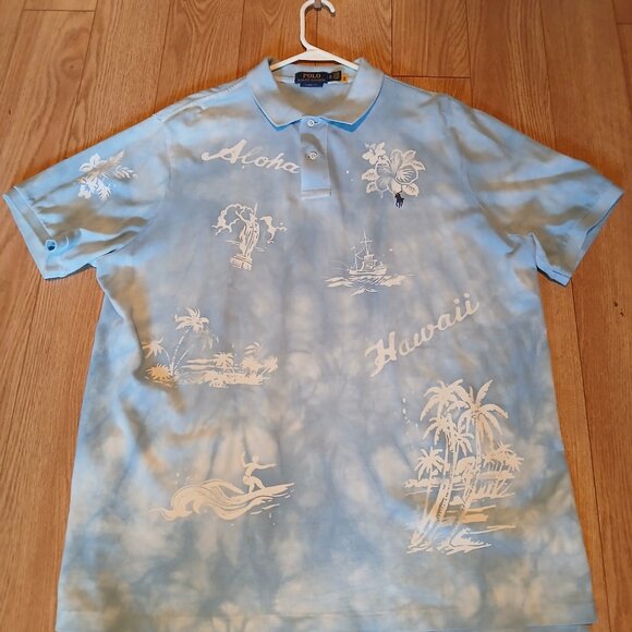 Men's Polo Hawaiian print shirt - Picture 2 of 2